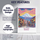 La Paz Colourful Street Snow Mountain Travel Poster Canvas Wall Art Print Decor Picture Ready to Hang