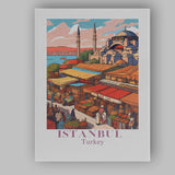 Istanbul Hagia Sophia Grand Bazaar Travel Poster Canvas Wall Art Print Decor Picture Ready to Hang