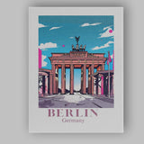 Berlin Brandenburg Gate Modern Travel Poster Illustration Canvas Wall Art Print Decor Picture Ready to Hang