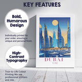 Dubai Modern Skyline Marina Luxury Travel Poster Canvas Wall Art Print Decor Picture Ready to Hang