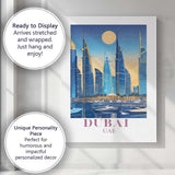 Dubai Modern Skyline Marina Luxury Travel Poster Canvas Wall Art Print Decor Picture Ready to Hang
