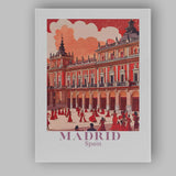 Madrid Historic Plaza Flamenco Dancers Travel Poster Canvas Wall Art Print Decor Picture Ready to Hang