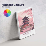 Cherry Blossom Kyoto Japan Pagoda Spring Landscape Travel Poster Canvas Wall Art Print Decor Picture Ready to Hang
