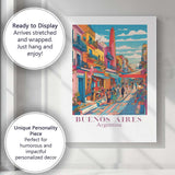 Vibrant Buenos Aires Argentina Colourful Street Market Travel Poster Canvas Wall Art Print Decor Picture Ready to Hang