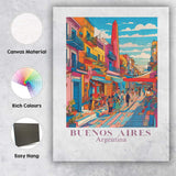 Vibrant Buenos Aires Argentina Colourful Street Market Travel Poster Canvas Wall Art Print Decor Picture Ready to Hang