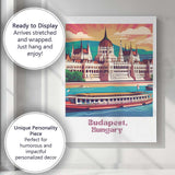 Iconic Budapest Hungary Parliament Building Danube River Travel Poster Canvas Wall Art Print Decor Picture Ready to Hang