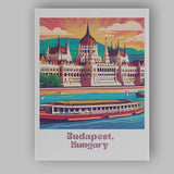 Iconic Budapest Hungary Parliament Building Danube River Travel Poster Canvas Wall Art Print Decor Picture Ready to Hang
