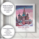 Moscow Saint Basils Cathedral Winter Snow Cityscape Travel Poster Canvas Wall Art Print Decor Picture Ready to Hang