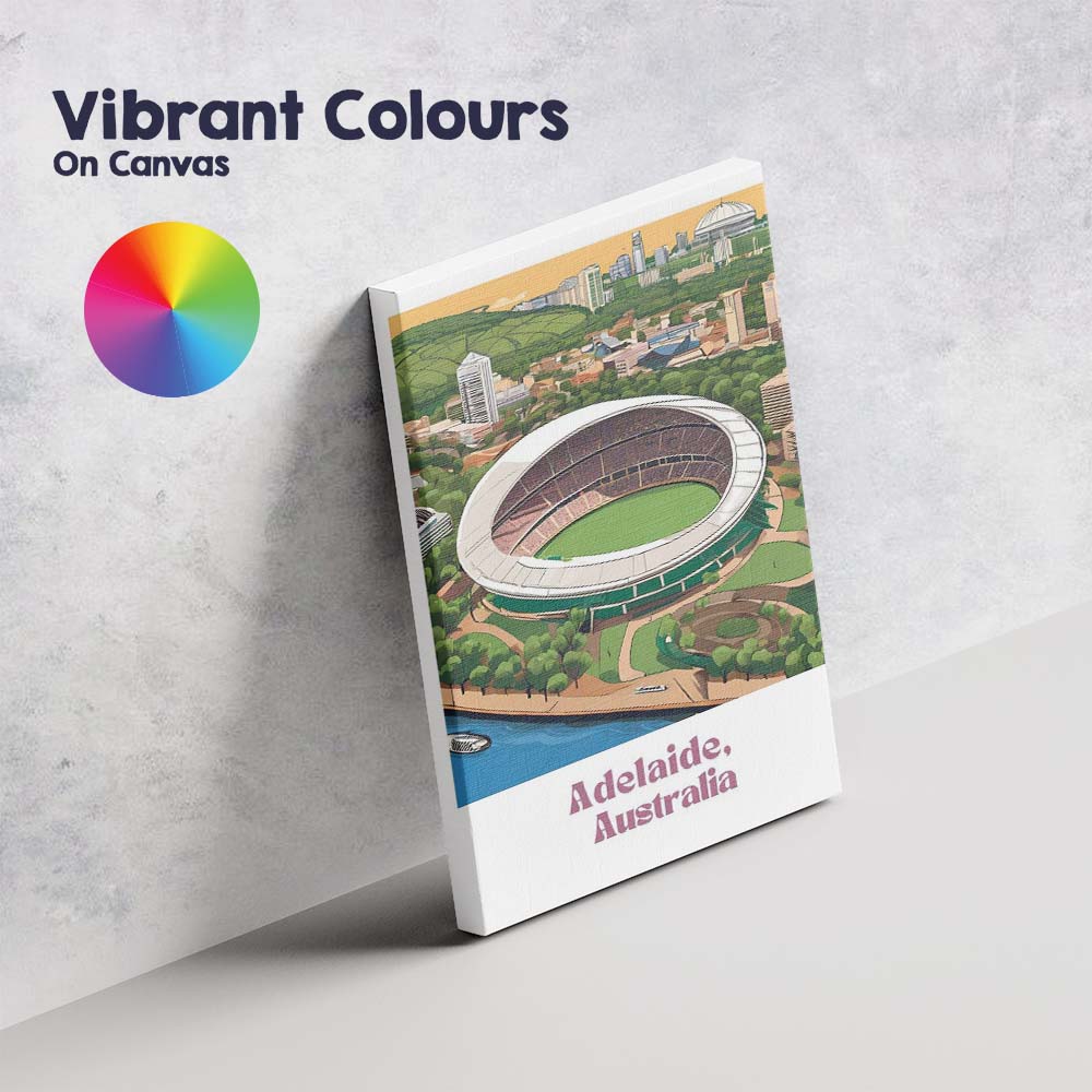 Adelaide Oval Stadium Aerial Cityscape Landmark Travel Poster Canvas Wall Art Print Decor Picture Ready to Hang