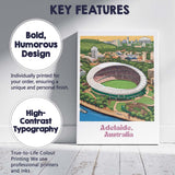 Adelaide Oval Stadium Aerial Cityscape Landmark Travel Poster Canvas Wall Art Print Decor Picture Ready to Hang