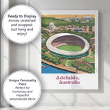 Adelaide Oval Stadium Aerial Cityscape Landmark Travel Poster Canvas Wall Art Print Decor Picture Ready to Hang