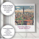 Johannesburg Skyline Hilltop Urban Panorama Travel Poster Canvas Wall Art Print Decor Picture Ready to Hang