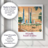 Modern Riyadh Saudi Arabia Kingdom Centre Skyline Desert Travel Poster Canvas Wall Art Print Decor Picture Ready to Hang
