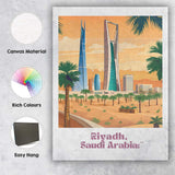 Modern Riyadh Saudi Arabia Kingdom Centre Skyline Desert Travel Poster Canvas Wall Art Print Decor Picture Ready to Hang