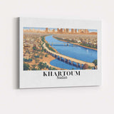 Panoramic Khartoum Sudan Nile River City Skyline Travel Poster Canvas Wall Art Print Decor Picture Ready to Hang