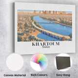 Panoramic Khartoum Sudan Nile River City Skyline Travel Poster Canvas Wall Art Print Decor Picture Ready to Hang