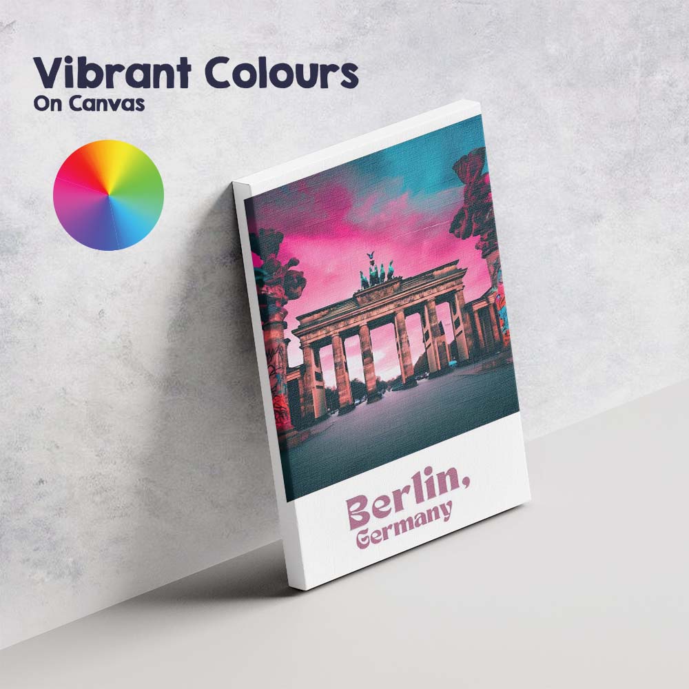 Dramatic Berlin Germany Brandenburg Gate Sunset Travel Poster Canvas Wall Art Print Decor Picture Ready to Hang