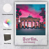 Dramatic Berlin Germany Brandenburg Gate Sunset Travel Poster Canvas Wall Art Print Decor Picture Ready to Hang