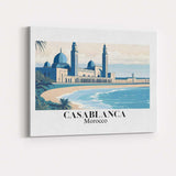 Minimalist Casablanca Morocco Hassan II Mosque Coastal Travel Poster Canvas Wall Art Print Decor Picture Ready to Hang