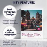 Colourful Mexico City Mexico Cathedral Market Scene Travel Poster Canvas Wall Art Print Decor Picture Ready to Hang