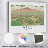 Scenic Kabul Afghanistan Mountain City Panorama Travel Poster Canvas Wall Art Print Decor Picture Ready to Hang