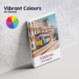 Classic Lisbon Portugal Yellow Tram Historic Street Travel Poster Canvas Wall Art Print Decor Picture Ready to Hang