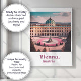 Elegant Vienna Austria Baroque Palace Fountain Travel Poster Canvas Wall Art Print Decor Picture Ready to Hang