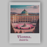 Elegant Vienna Austria Baroque Palace Fountain Travel Poster Canvas Wall Art Print Decor Picture Ready to Hang
