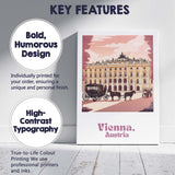 Elegant Vienna Historic Palace Horse Carriage Travel Poster Canvas Wall Art Print Decor Picture Ready to Hang