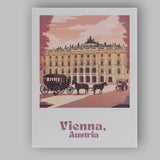Elegant Vienna Historic Palace Horse Carriage Travel Poster Canvas Wall Art Print Decor Picture Ready to Hang