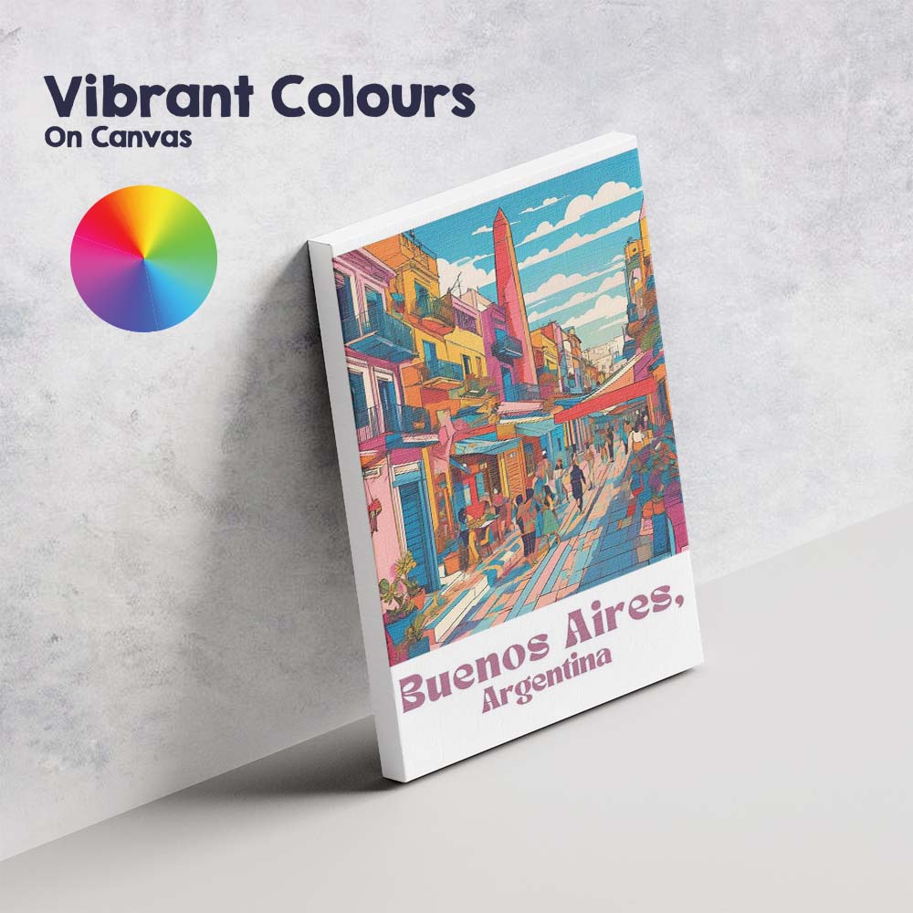 Colourful Buenos Aires La Boca Street Travel Poster Canvas Wall Art Print Decor Picture Ready to Hang