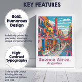 Colourful Buenos Aires La Boca Street Travel Poster Canvas Wall Art Print Decor Picture Ready to Hang