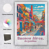 Colourful Buenos Aires La Boca Street Travel Poster Canvas Wall Art Print Decor Picture Ready to Hang