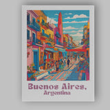 Colourful Buenos Aires La Boca Street Travel Poster Canvas Wall Art Print Decor Picture Ready to Hang