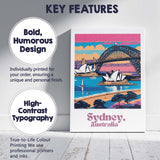 Sydney Harbour Bridge Opera House Coastal Travel Poster Canvas Wall Art Print Decor Picture Ready to Hang