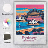 Sydney Harbour Bridge Opera House Coastal Travel Poster Canvas Wall Art Print Decor Picture Ready to Hang
