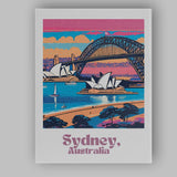 Sydney Harbour Bridge Opera House Coastal Travel Poster Canvas Wall Art Print Decor Picture Ready to Hang