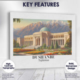 Scenic Dushanbe Mountain Palace Landscape Travel Poster Canvas Wall Art Print Decor Picture Ready to Hang