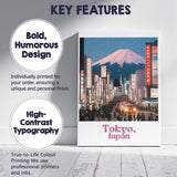 Tokyo Japan Mount Fuji Neon City Skyline Travel Poster Canvas Wall Art Print Decor Picture Ready to Hang