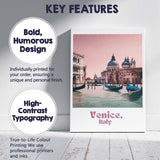 Venice Italy Grand Canal Gondolas Historic Architecture Travel Poster Canvas Wall Art Print Decor Picture Ready to Hang