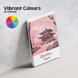 Kyoto Japan Cherry Blossom Temple Spring Landscape Travel Poster Canvas Wall Art Print Decor Picture Ready to Hang