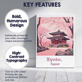 Kyoto Japan Cherry Blossom Temple Spring Landscape Travel Poster Canvas Wall Art Print Decor Picture Ready to Hang