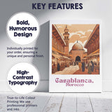 Casablanca Morocco Traditional Medina Mosque Market Street Travel Poster Canvas Wall Art Print Decor Picture Ready to Hang