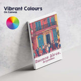 Buenos Aires Argentina Colourful Tango Street Colonial Architecture Travel Poster Canvas Wall Art Print Decor Picture Ready to Hang