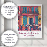 Buenos Aires Argentina Colourful Tango Street Colonial Architecture Travel Poster Canvas Wall Art Print Decor Picture Ready to Hang