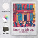 Buenos Aires Argentina Colourful Tango Street Colonial Architecture Travel Poster Canvas Wall Art Print Decor Picture Ready to Hang