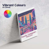 Kuala Lumpur Malaysia Petronas Twin Towers Night Market Travel Poster Canvas Wall Art Print Decor Picture Ready to Hang