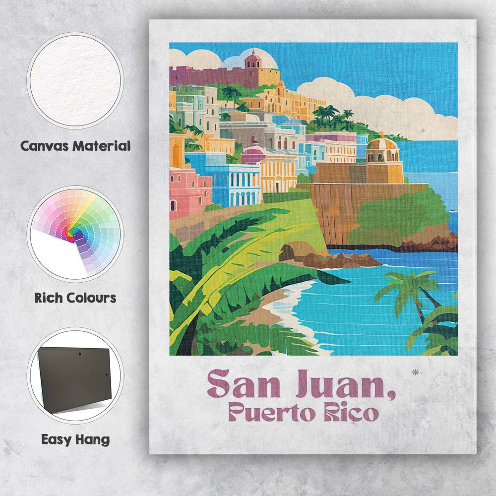 Panama City Panama Skyline Canal Cruise Ship Travel Poster Canvas Wall Art Print Decor Picture Ready to Hang