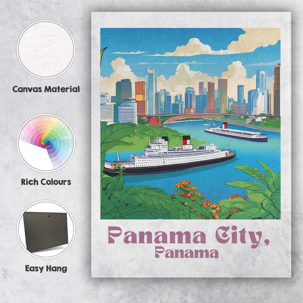 Port au Prince Haiti Colourful Colonial City Mountain Travel Poster Canvas Wall Art Print Decor Picture Ready to Hang
