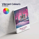 Vibrant Moscow Russia Saint Basils Cathedral Winter Travel Poster Canvas Wall Art Print Decor Picture Ready to Hang